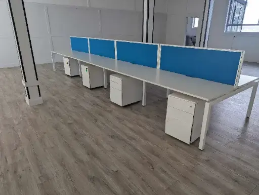 Modular Office Workstations - White and Blue
